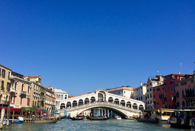 View of canal in city