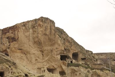 Low angle view of rock formation