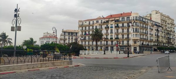 View of city street in algiers, capital of algeria 