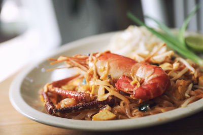 Close-up of meal served in plate