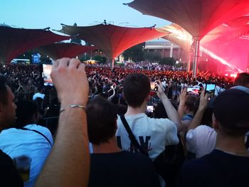 Group of people at music concert