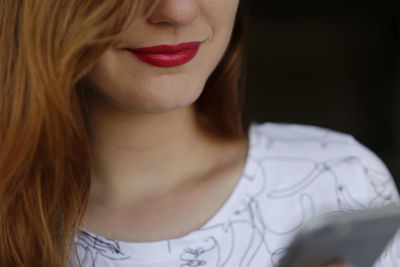 Close-up of a beautiful young woman