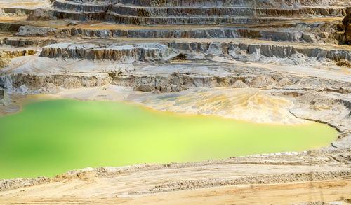 Abstract color sand texture at kaolin mine