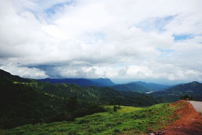 Scenic view of mountains against sky