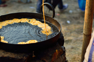 Close-up indian sweet making