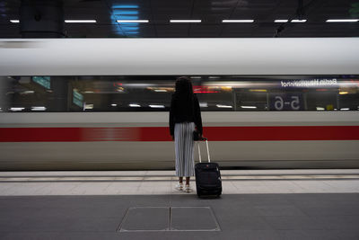 Train on railroad station platform