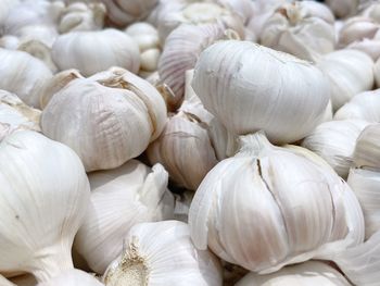 Full frame shot of white garlic