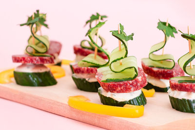 Close-up of food on table