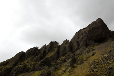 Low angle view of mountains against sky