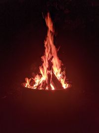 Bonfire on fire at night