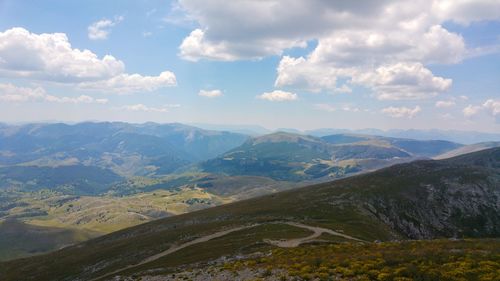 Scenic view of mountains against sky