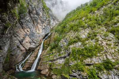 Scenic view of waterfall