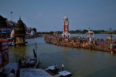 View of temple against sky in city