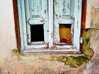 Close-up of abandoned window