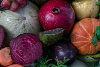 Full frame shot of produce for sale in market