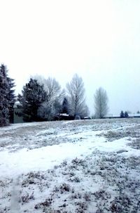 Scenic view of snow covered landscape