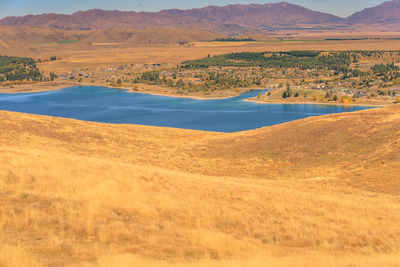 Scenic view of lake against during sunny day