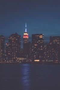 Illuminated city at night