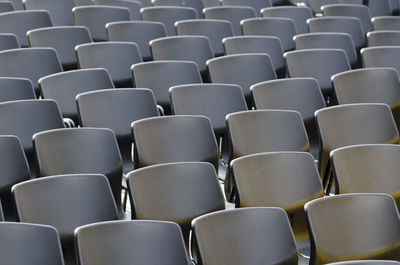 Empty chairs in row