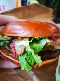 Close-up of burger