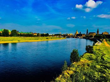 Scenic view of river against sky