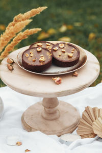Close-up of dessert on table