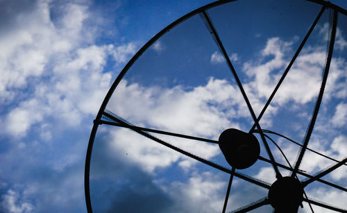 Low angle view of basketball hoop against sky
