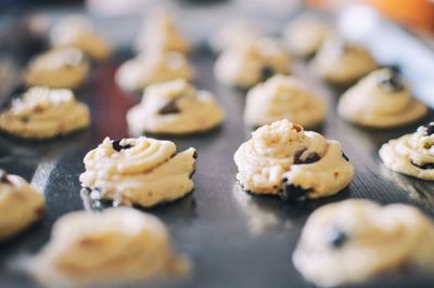 Close-up of cookies on table