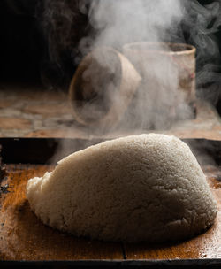 Close-up of bread on table