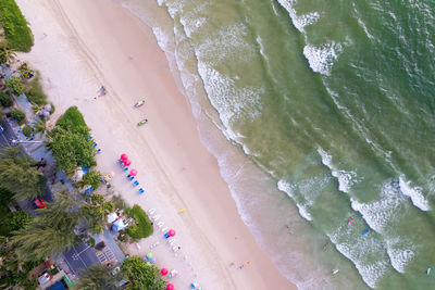 High angle view of beach