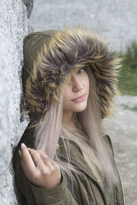 Close-up portrait of young woman