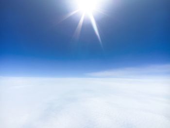 Scenic view of cloudscape against blue sky on sunny day