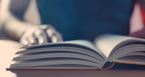 Close-up of books on table