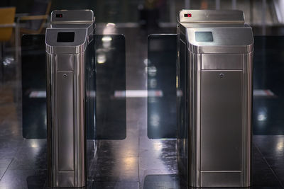 Security barrier turnstyle placed at the entrance of any building