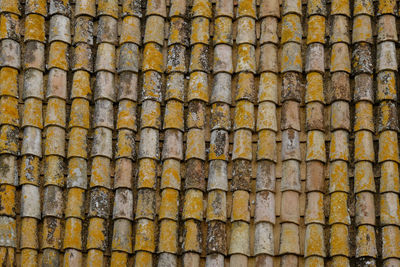 Full frame shot of yellow tiles