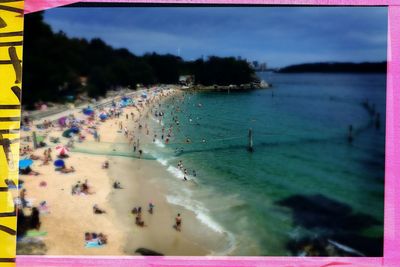 View of people on beach