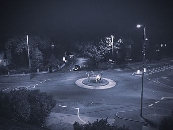 Empty road at night