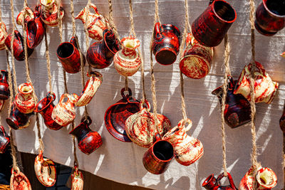 Sibiu city, romania - 04 september 2022. romanian handmade ceramics market at the potters fair 