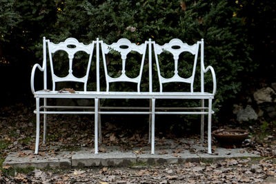 Empty benches in the dark