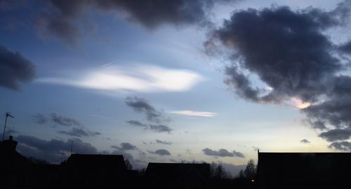 Silhouette built structures against the sky