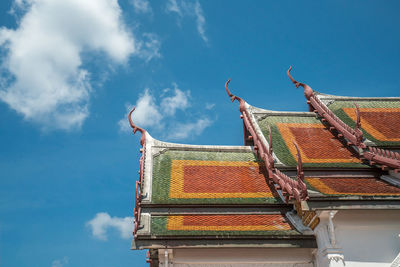 Low angle view of traditional building against sky