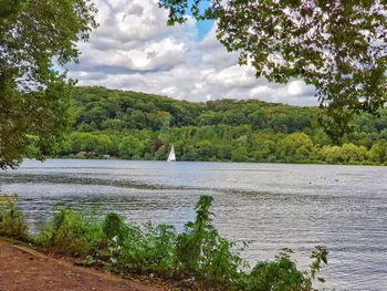 Scenic view of river against sky