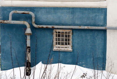 Close-up of snow on window