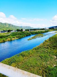 Scenic view of river against sky