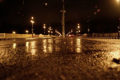 Illuminated city at night