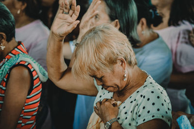 People praying in church