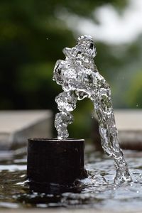 Close-up of water splashing in fountain