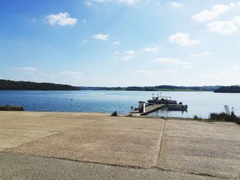 Scenic view of river against sky
