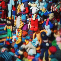 Full frame shot of toys for sale