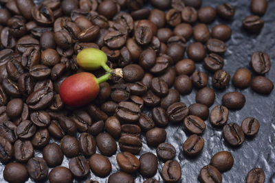 Full frame shot of roasted coffee beans